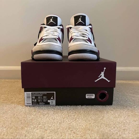 Size 10 - Jordan 4 Paris Saint-Germain Bordeaux - Picture 5 of 8
